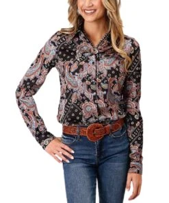 Roper Women's Boho Paisley Button Down Shirt