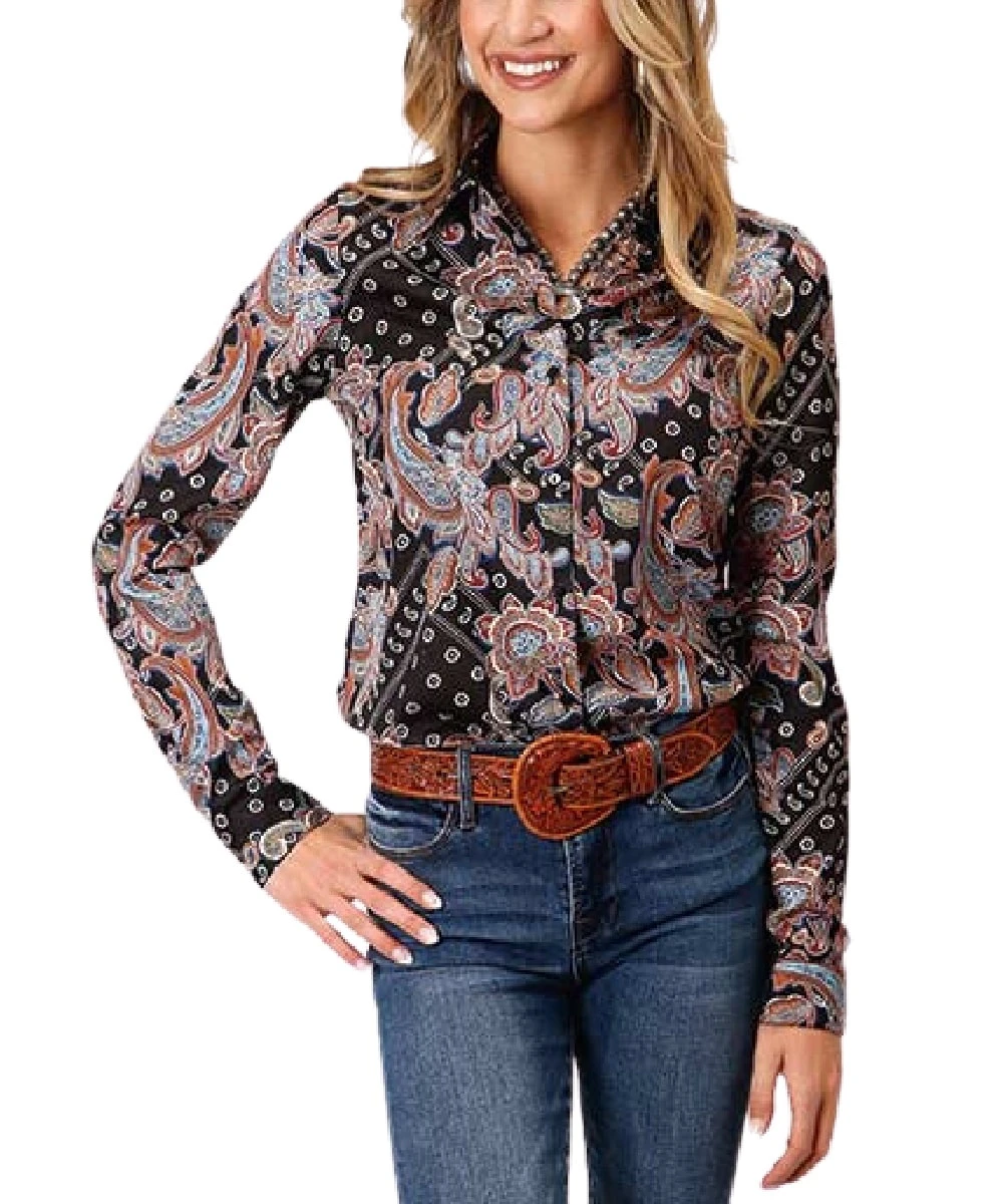 Roper Women's Boho Paisley Button Down Shirt 3 Roper Women's Boho Paisley Button Down Shirt