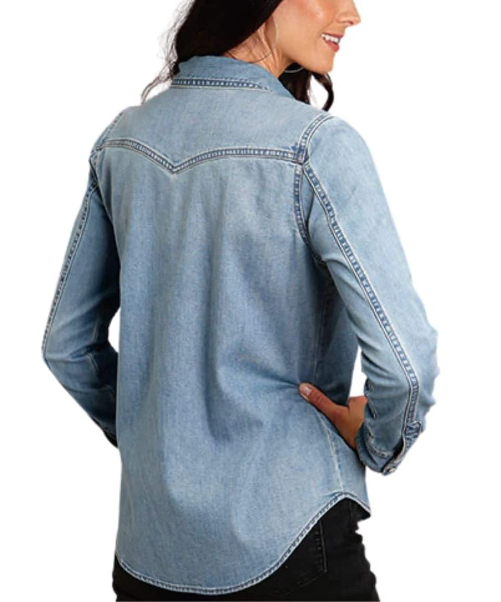 Stetson Women's Denim Snap Blouse 4 Stetson Women's Denim Snap Blouse - Image 2