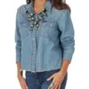 Wrangler Women's Retro Denim Cutoff Snap Shirt 2 Wrangler Women's Retro Denim Cutoff Snap Shirt -Ariaa Clothing Shop 112317328 a