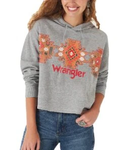 Wrangler Women's Southwestern Cropped Hoodie