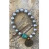 J. Forks Designs Women's Silver Pearls & Turquoise Stacker Bracelet -Ariaa Clothing Shop 13662 0