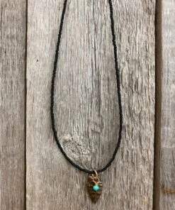 J. Forks Designs Women's Tiny Seed Arrowhead Necklace