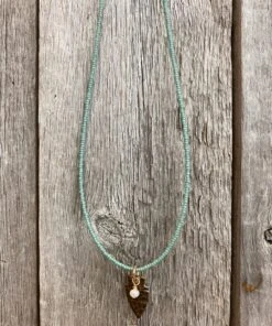 J. Forks Designs Women's Tiny Seed Arrowhead Necklace -Ariaa Clothing Shop 17082 turquoise