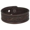 Trenditions Women's Justin Dark Brown Tooled Leather Bracelet
