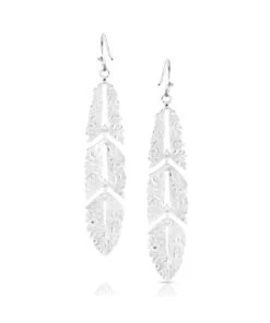 Montana Silversmiths Women's Freedom Feather Earrings -Ariaa Clothing Shop AMER5459 b