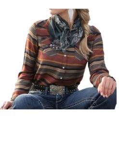 Cruel Girl Women's Stripe Snap Shirt