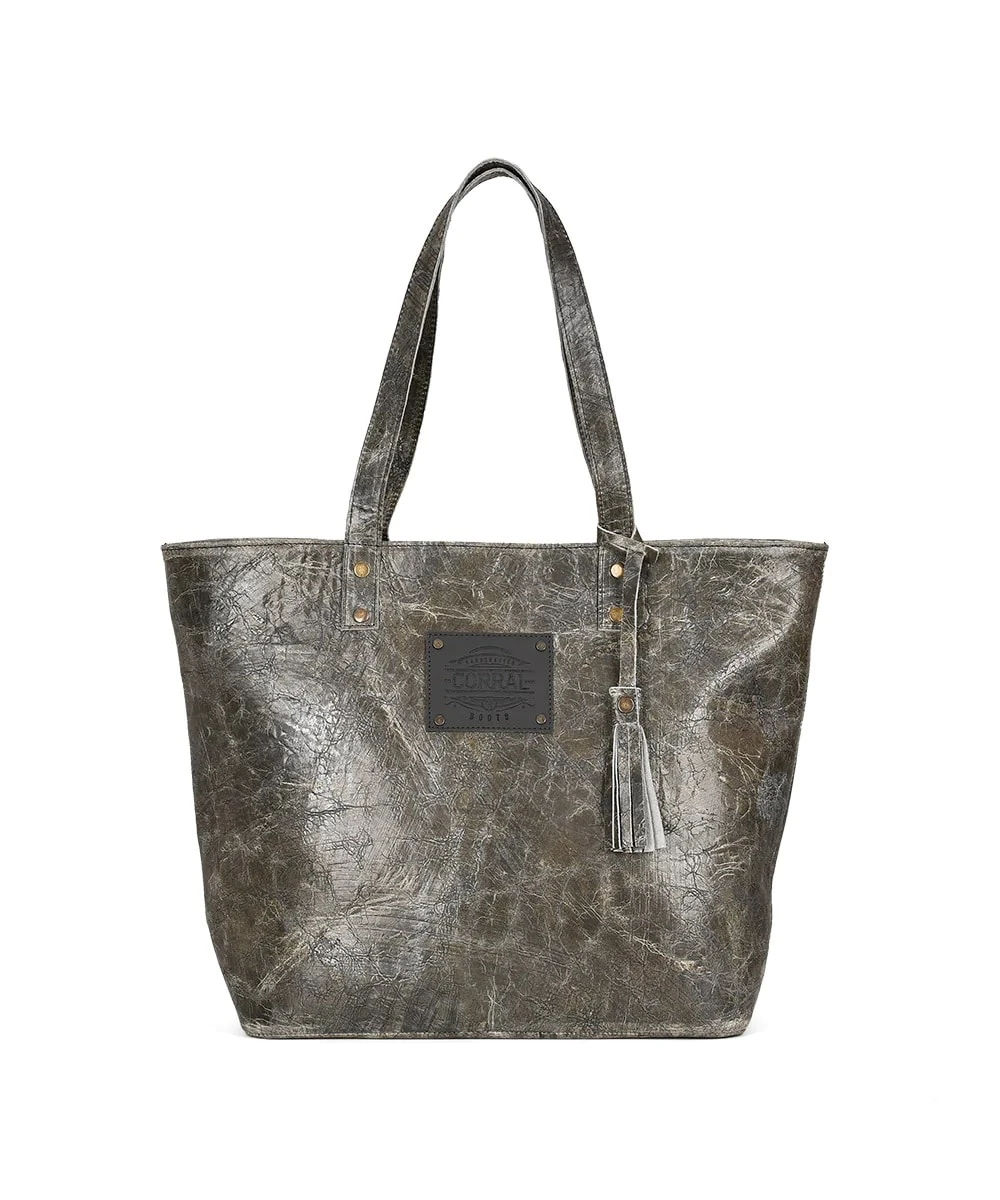 Corral Women's Distressed Leather Tote Bag 3 Corral Women's Distressed Leather Tote Bag