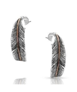 Montana Silversmiths Women's Feather Hoop Earrings