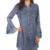 Scully Women's Bell Sleeve Denim Dress 2 Scully Women's Bell Sleeve Denim Dress -Ariaa Clothing Shop HC619