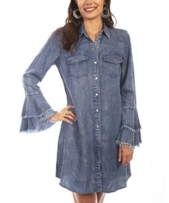 Scully Women's Bell Sleeve Denim Dress