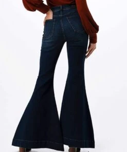 Grace In LA Women's High Rise Flare Jean -Ariaa Clothing Shop HFL81637 back