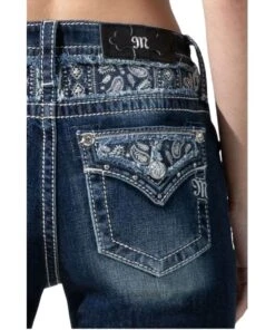 Miss Me Women's Paisley On Me Jeans -Ariaa Clothing Shop M3911B pocket