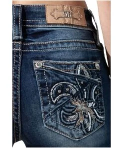Miss Me Women's Broken Fleur Jeans -Ariaa Clothing Shop M3939B pocket