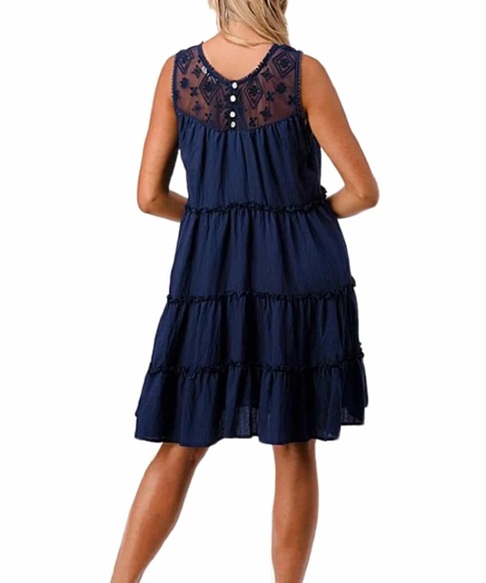 Miss Me Women's Tiered Sheer Mesh Midi Dress 4 Miss Me Women's Tiered Sheer Mesh Midi Dress - Image 2