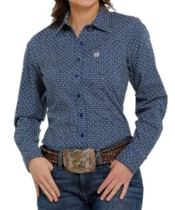 Cinch Women's Blue Button Down Western Shirt
