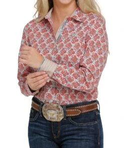 Cinch Women's Paisley Print Button Down Shirt