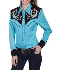 Scully Women's Embroidered Snap Shirt