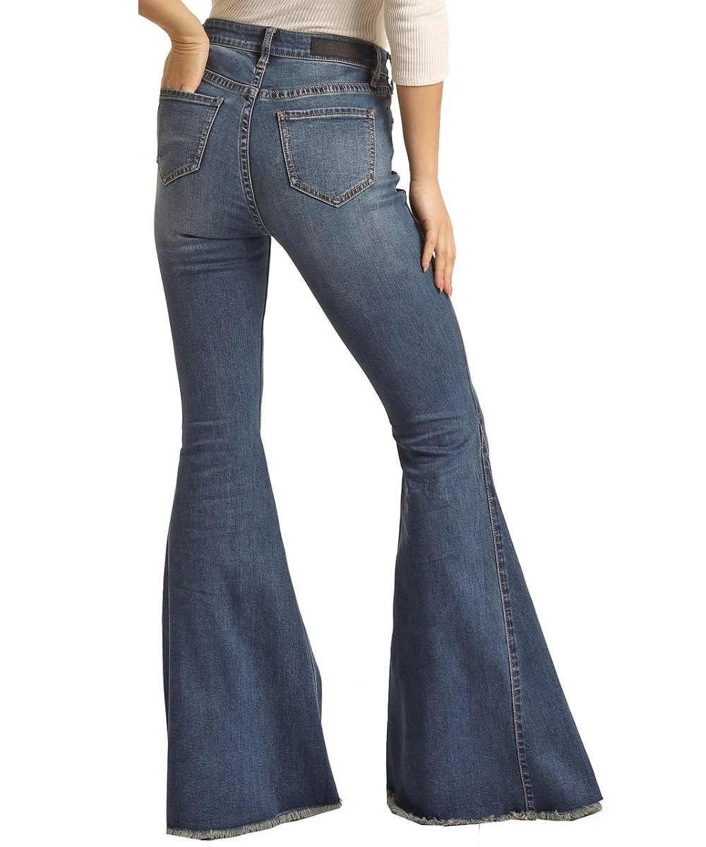 Rock & Roll Cowgirl Women's High Rise Bell Bottom Jean 4 Rock & Roll Cowgirl Women's High Rise Bell Bottom Jean - Image 2