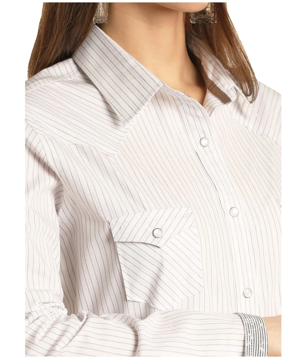 Panhandle Women's Roughstock Striped Snap Shirt 4 Panhandle Women's Roughstock Striped Snap Shirt - Image 2