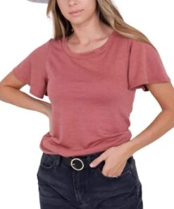 Mikarose Women's Ruffle Sleeve Shirt