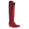 R. Watson Women's Red And Black Python Boot -Ariaa Clothing Shop RWL7213 1