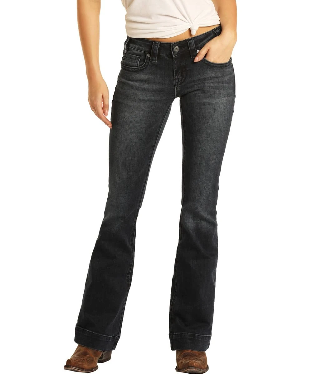 Rock & Roll Cowgirl Women's Low Rise Trouser Jean 3 Rock & Roll Cowgirl Women's Low Rise Trouser Jean