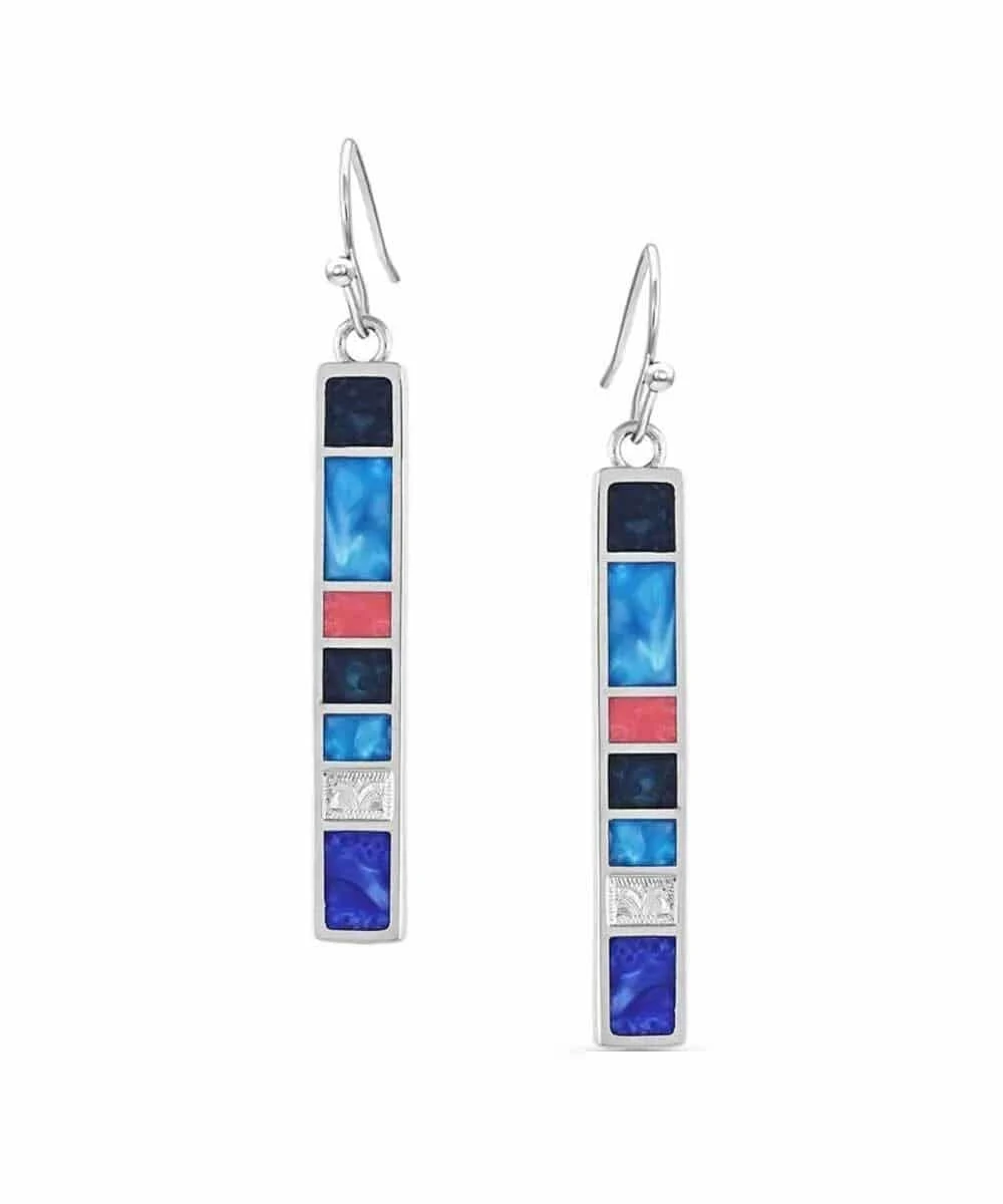 Montana Silversmiths Women's Wrangler Legends Denim Bar Earrings 3 Montana Silversmiths Women's Wrangler Legends Denim Bar Earrings
