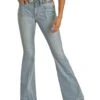 Rock & Roll Cowgirl Women's High Rise Flare Jean -Ariaa Clothing Shop WHN3531