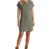 Panhandle Women's Olive Popover Dress -Ariaa Clothing Shop WLWRD1RZIHZ