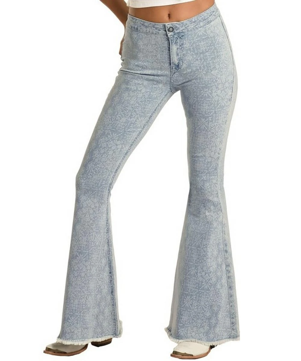 Panhandle Women's Button Bell High Rise Stretch Flare Jean 3 Panhandle Women's Button Bell High Rise Stretch Flare Jean