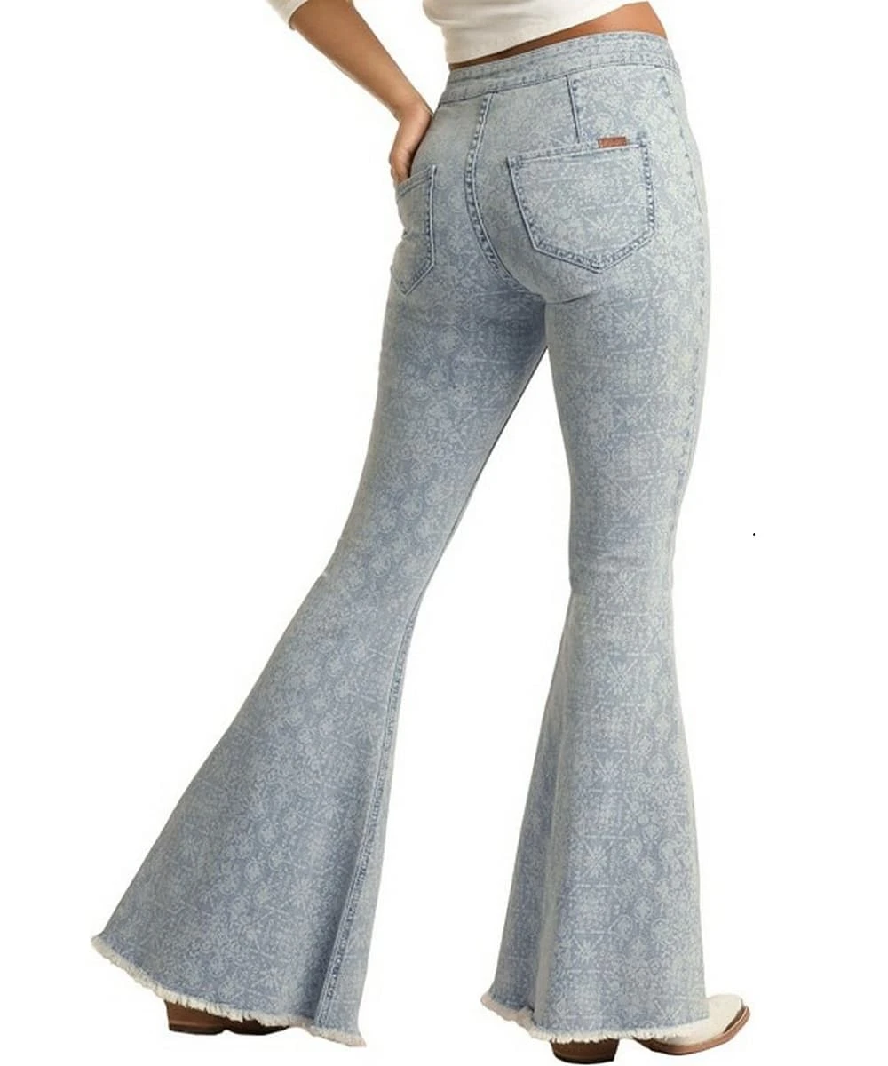 Panhandle Women's Button Bell High Rise Stretch Flare Jean 4 Panhandle Women's Button Bell High Rise Stretch Flare Jean - Image 2