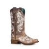 Corral Women's Floral Embroidery Glow Square Toe Boot