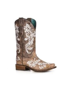 Corral Women's Floral Embroidery Glow Square Toe Boot