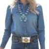 Cruel Girl Women's Denim Western Snap Shirt -Ariaa Clothing Shop ctw7412001