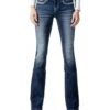 Miss Me Women's Boundless Border Mid-Rise Boot Cut Jeans -Ariaa Clothing Shop m3904b front