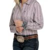 Cinch Women's Striped Tencel Button Down Shirt -Ariaa Clothing Shop msw9164180