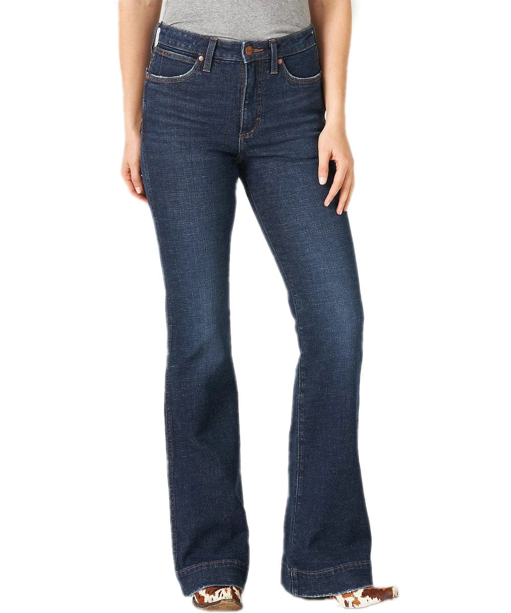 Wrangler Women's Retro Green Jean High Rise Trouser 3 Wrangler Women's Retro Green Jean High Rise Trouser