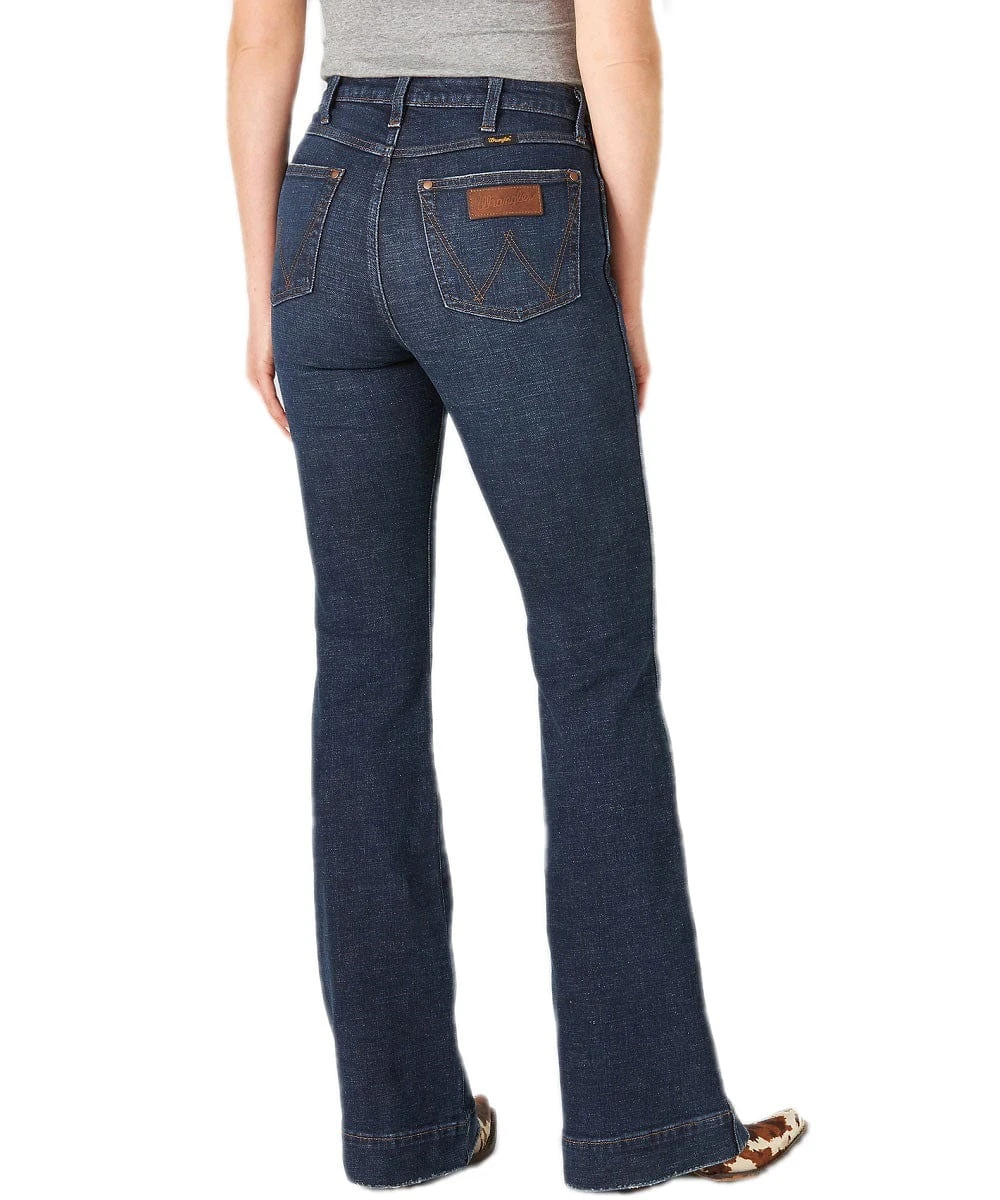 Wrangler Women's Retro Green Jean High Rise Trouser 4 Wrangler Women's Retro Green Jean High Rise Trouser - Image 2