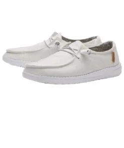 Hey Dude Women's Wendy Chambray White Linen Shoe -Ariaa Clothing Shop products 121410123 WENDY CHAMBRAY WHITe pair