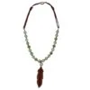 J. Forks Designs Women's Earth Jasper Feather Necklace -Ariaa Clothing Shop products 17004