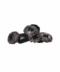 Gem Dandy Women's Roper Black Concho Belt