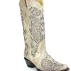 Corral Women's White Glitter Inlay Snip Toe Boot -Ariaa Clothing Shop products A3322