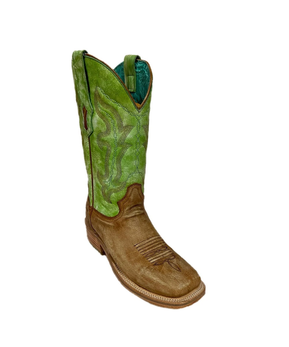Corral Women's Sand And Green Leather Boot 3 Corral Women's Sand And Green Leather Boot