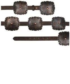 M&F Western Women's Floral Embossed Copper Concho Belt