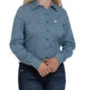 Cinch Women's Teal Print Button Down Shirt -Ariaa Clothing Shop products MSW9164175