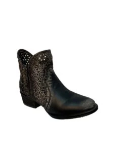 Corral Women's Circle G Distressed Black Cutout Bootie