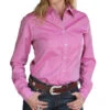 Cinch Women's Miller Ranch Pink Pinpoint Button Down Shirt -Ariaa Clothing Shop products dsw4200006a