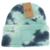 Ccbeanie Tie Dye Beanie With Rubber Patch Seagreen -Ariaa Clothing Shop products hat 1
