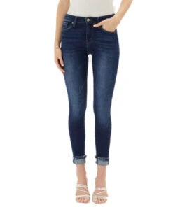Kancan Women's Mid Rise Ankle Skinny Jean